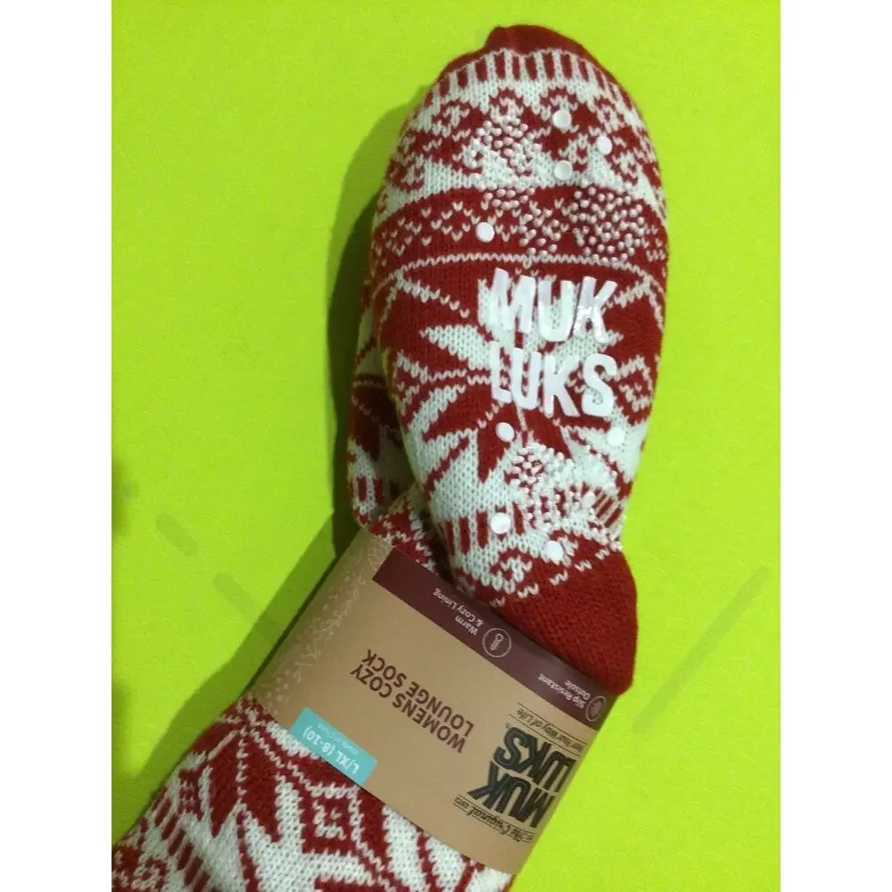 NWT❤️Women's MUK LUKS Pom Lounge Socks
